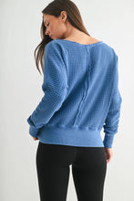 Load image into Gallery viewer, Zora- Chunky Waffle Boat Neck Sweater