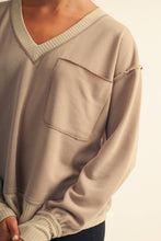 Load image into Gallery viewer, Sylvia- Exposed Seam V-Neck Pocket Pullover