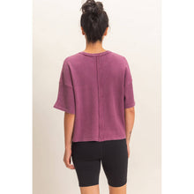 Load image into Gallery viewer, Jules- Mineral Wash Waffle Knit Pocket Top
