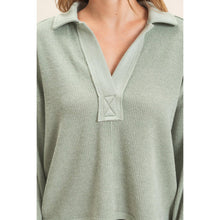 Load image into Gallery viewer, Zoey- Ribbed Collared Pullover Top
