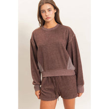 Load image into Gallery viewer, Posie- Contrast Sweatshirt & Shorts Set