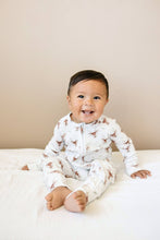 Load image into Gallery viewer, Reindeer Ribbed Zippy Romper Christmas Pajamas PJs Baby Xmas
