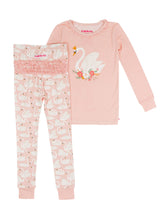 Load image into Gallery viewer, Toddler Girls Swan Lake Dream Bamboo Viscose Ruffle Long Sleeve Pajama Set