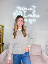 Load image into Gallery viewer, Alina- OVERSIZED BOXY STRIPED KNIT LONG SLEEVE TOP