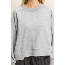 Load image into Gallery viewer, Catalina-Layered Hem Sweatshirt With Raw Edges