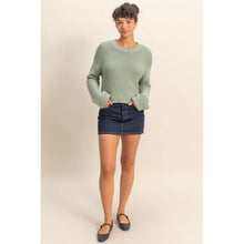 Load image into Gallery viewer, Clara- Textured Knit Crew Neck Drop Shoulder Sweater