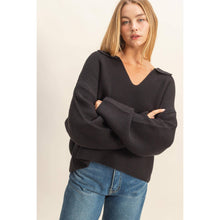 Load image into Gallery viewer, Reese- Textured Collared Pullover