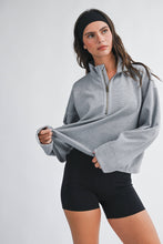 Load image into Gallery viewer, Carson- Ribbed Half Zip Cropped Pullover