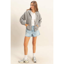Load image into Gallery viewer, Holly- Gray- Hooded Zip-up Jacket