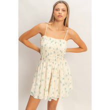 Load image into Gallery viewer, Brielle- Shirred Floral Button-Front Mini