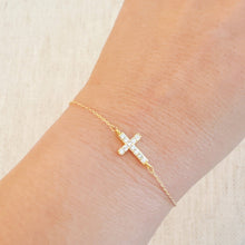 Load image into Gallery viewer, Shiny Side Hanging Cross Bracelet