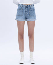 Load image into Gallery viewer, Colt- High Rise Cuffed Denim Shorts