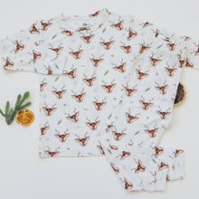 Load image into Gallery viewer, Reindeer 2pc Bamboo Pajamas Christmas PJs Kids Toddler Baby