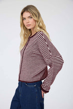 Load image into Gallery viewer, Elle- Stripe Drop Shoulder Knit Cardigan