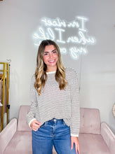 Load image into Gallery viewer, Alina- OVERSIZED BOXY STRIPED KNIT LONG SLEEVE TOP