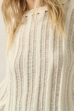 Load image into Gallery viewer, Tegan- Semi-Sheer Ladder-Knit Loose-Fit Sweater