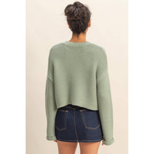 Load image into Gallery viewer, Clara- Textured Knit Crew Neck Drop Shoulder Sweater