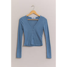 Load image into Gallery viewer, Georgia- Brushed Ribbed Button-Front Top