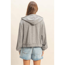 Load image into Gallery viewer, Holly- Gray- Hooded Zip-up Jacket