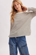 Load image into Gallery viewer, Alina- OVERSIZED BOXY STRIPED KNIT LONG SLEEVE TOP