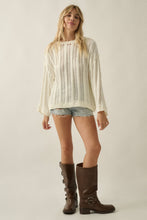 Load image into Gallery viewer, Tegan- Semi-Sheer Ladder-Knit Loose-Fit Sweater