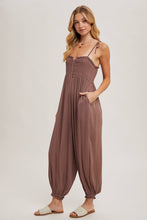 Load image into Gallery viewer, Shirley- GAUZE SMOCKED BUTTON FRONT JUMPSUIT