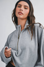 Load image into Gallery viewer, Carson- Ribbed Half Zip Cropped Pullover