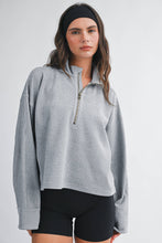 Load image into Gallery viewer, Carson- Ribbed Half Zip Cropped Pullover
