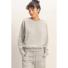 Load image into Gallery viewer, Cari- Raw Edge Detail Burnout Sweatshirt