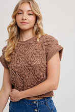 Load image into Gallery viewer, Holly- KNIT SWEATER SHORT SLEEVE TOP