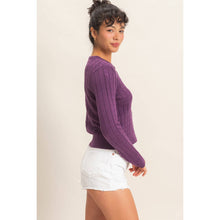 Load image into Gallery viewer, Cove- Pointelle Button-Down Cardigan