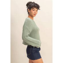 Load image into Gallery viewer, Clara- Textured Knit Crew Neck Drop Shoulder Sweater