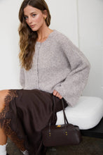 Load image into Gallery viewer, Lottie- Fuzzy Knit Button Down Boxy Cardigan Sweater