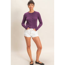 Load image into Gallery viewer, Cove- Pointelle Button-Down Cardigan