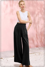 Load image into Gallery viewer, Millie-Smocked Waist High Waist Pants with Side Pockets