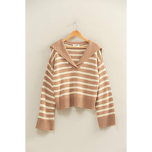 Load image into Gallery viewer, Lana- Striped Knit Sailor Collar Sweater