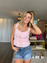 Load image into Gallery viewer, Halle- Floral Shoulder Smocked Top