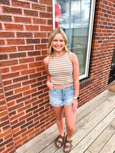 Load image into Gallery viewer, Shelby- Striped Crew Neck Sleeveless Knit Top