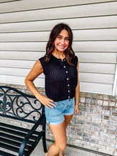 Load image into Gallery viewer, Reagan- Sleeveless Ribbed Button Top