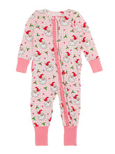 Load image into Gallery viewer, Baby Girls Dear Santa Bamboo Viscose Convertible Ruffle One Piece Pajama