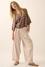 Load image into Gallery viewer, Palmer- Striped Knit Boat Neck 3/4 Sleeve Loose Sweater