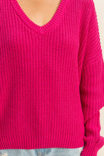 Load image into Gallery viewer, Elaine- Oversized V-Neck Knit Sweater
