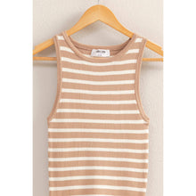 Load image into Gallery viewer, Shelby- Striped Crew Neck Sleeveless Knit Top