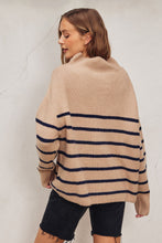 Load image into Gallery viewer, Zoey- High Neck Striped Sweater