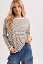 Load image into Gallery viewer, Alina- OVERSIZED BOXY STRIPED KNIT LONG SLEEVE TOP