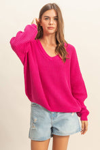 Load image into Gallery viewer, Elaine- Oversized V-Neck Knit Sweater
