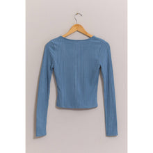 Load image into Gallery viewer, Georgia- Brushed Ribbed Button-Front Top