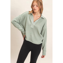 Load image into Gallery viewer, Zoey- Ribbed Collared Pullover Top