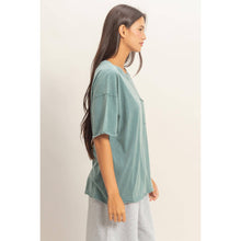 Load image into Gallery viewer, Annie- Washed Pocket Crew Neck T-Shirt