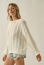 Load image into Gallery viewer, Tegan- Semi-Sheer Ladder-Knit Loose-Fit Sweater